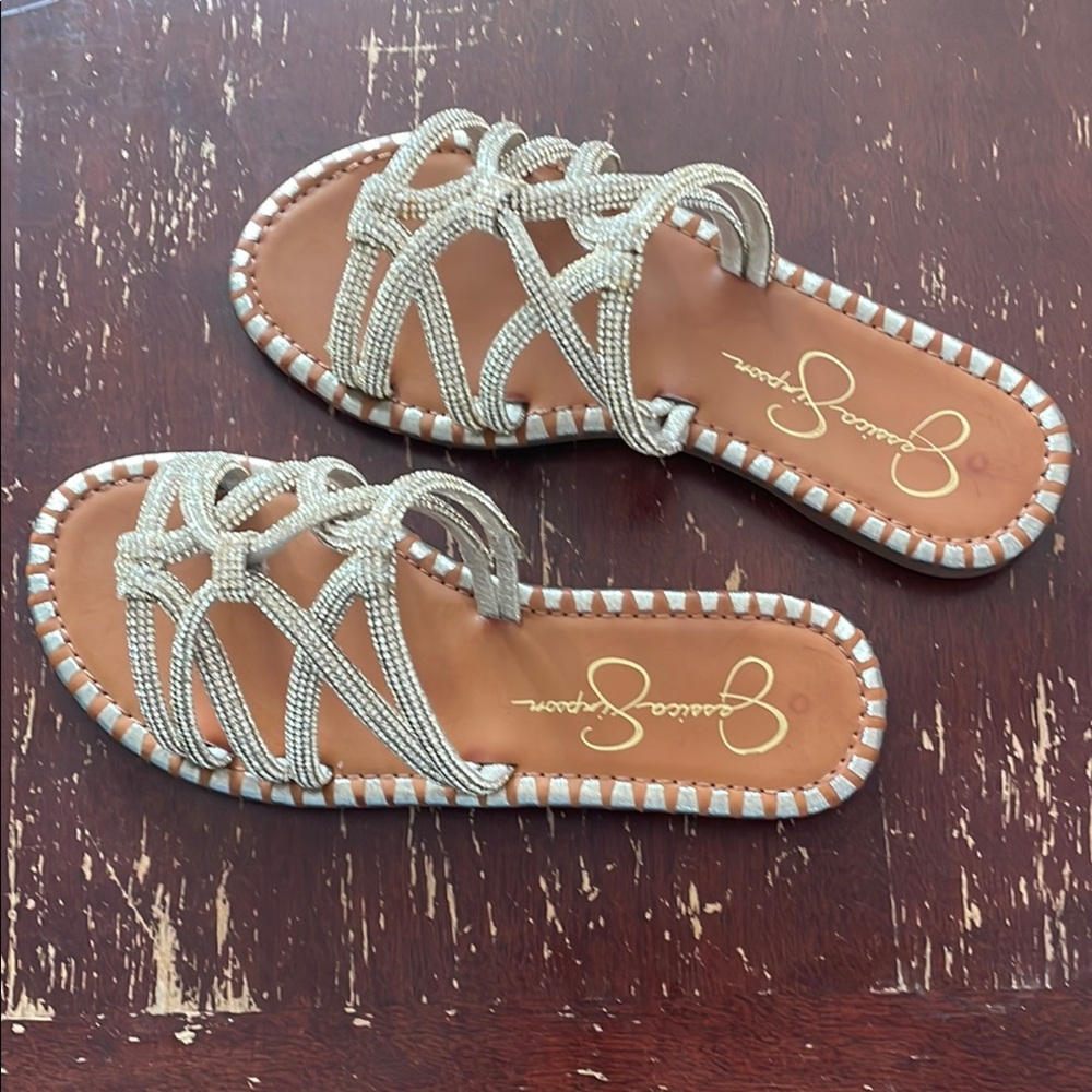 Jessica Simpson Brielle Sandal size 6.5 champagne(shimmer sand)
